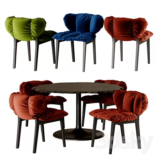 Furniture – Table and Chairs (Set) – 3D Models – 0047 Furniture – Table and Chairs (Set) – 3D Models – 0047
