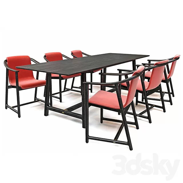 Furniture – Table and Chairs (Set) – 3D Models – 0048 Furniture – Table and Chairs (Set) – 3D Models – 0048
