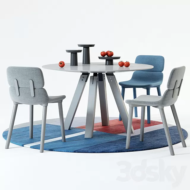 Furniture – Table and Chairs (Set) – 3D Models – 0061 Furniture – Table and Chairs (Set) – 3D Models – 0061