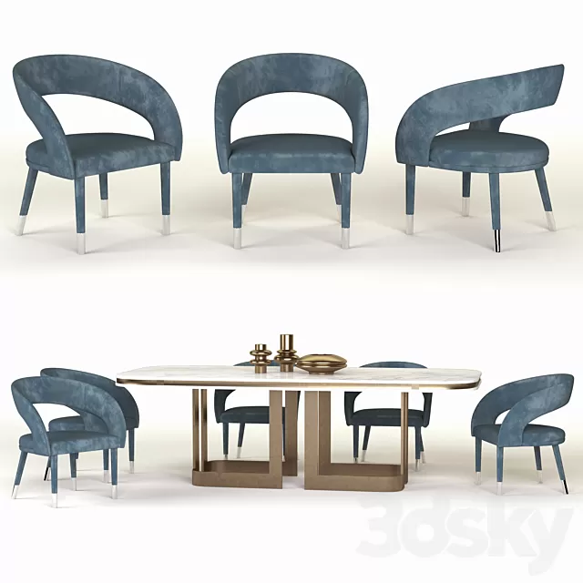 Furniture – Table and Chairs (Set) – 3D Models – 0064 Furniture – Table and Chairs (Set) – 3D Models – 0064