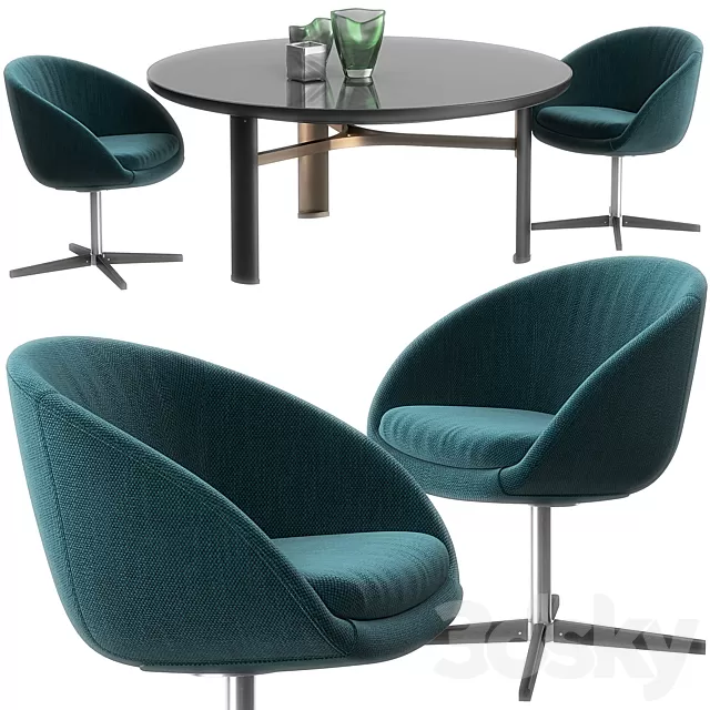 Furniture – Table and Chairs (Set) – 3D Models – 0082 Furniture – Table and Chairs (Set) – 3D Models – 0082