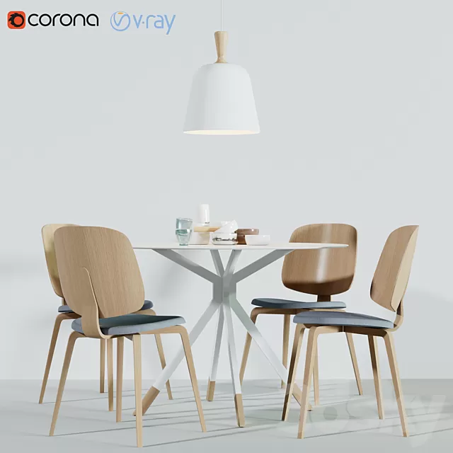 Furniture – Table and Chairs (Set) – 3D Models – 0095 Furniture – Table and Chairs (Set) – 3D Models – 0095