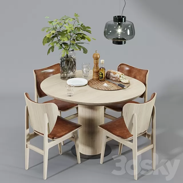 Furniture – Table and Chairs (Set) – 3D Models – 0099 Furniture – Table and Chairs (Set) – 3D Models – 0099