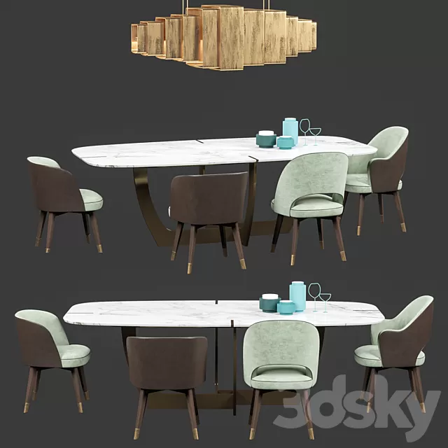 Furniture – Table and Chairs (Set) – 3D Models – 0101 Furniture – Table and Chairs (Set) – 3D Models – 0101