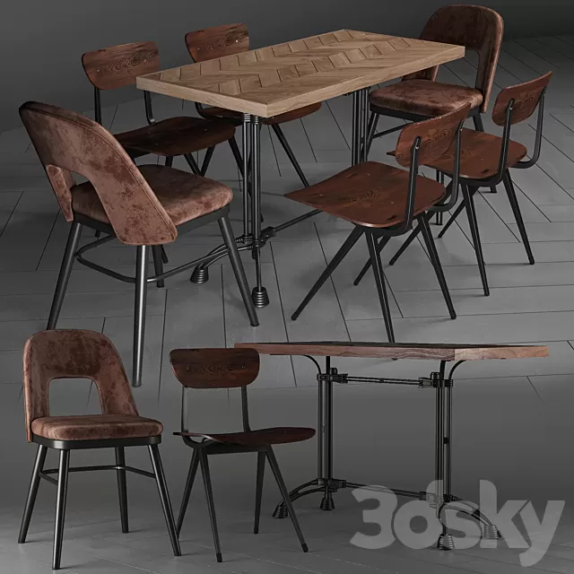 Furniture – Table and Chairs (Set) – 3D Models – 0103 Furniture – Table and Chairs (Set) – 3D Models – 0103