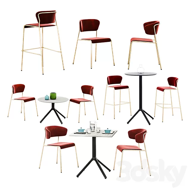 Furniture – Table and Chairs (Set) – 3D Models – 0104 Furniture – Table and Chairs (Set) – 3D Models – 0104