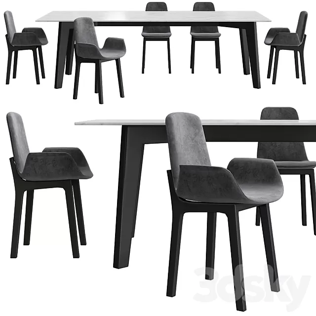 Furniture – Table and Chairs (Set) – 3D Models – 0106 Furniture – Table and Chairs (Set) – 3D Models – 0106