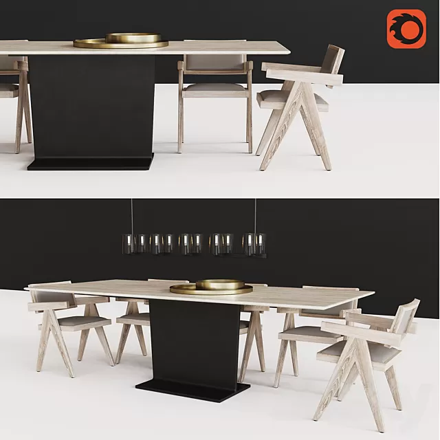 Furniture – Table and Chairs (Set) – 3D Models – 0112 Furniture – Table and Chairs (Set) – 3D Models – 0112