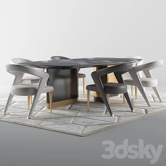 Furniture – Table and Chairs (Set) – 3D Models – 0114 Furniture – Table and Chairs (Set) – 3D Models – 0114