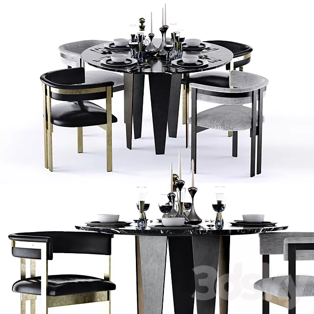 Furniture – Table and Chairs (Set) – 3D Models – 0116 Furniture – Table and Chairs (Set) – 3D Models – 0116