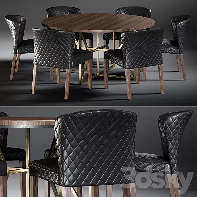 Furniture – Table and Chairs (Set) – 3D Models – 0126 Furniture – Table and Chairs (Set) – 3D Models – 0126