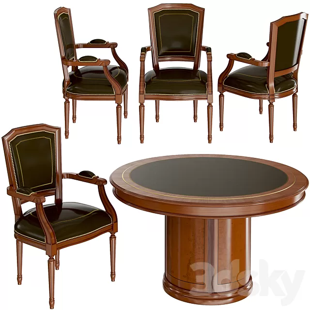 Furniture – Table and Chairs (Set) – 3D Models – 0135 Furniture – Table and Chairs (Set) – 3D Models – 0135