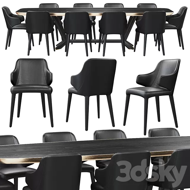 Furniture – Table and Chairs (Set) – 3D Models – 0136 Furniture – Table and Chairs (Set) – 3D Models – 0136