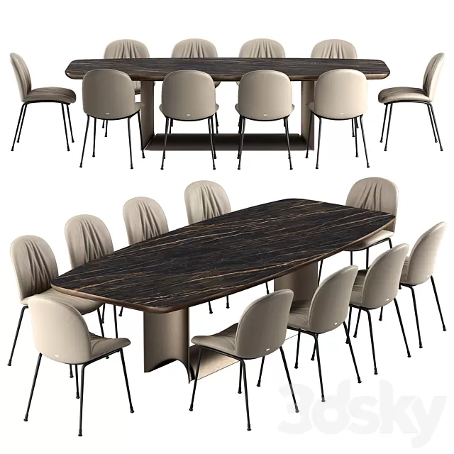 Furniture – Table and Chairs (Set) – 3D Models – 0145 Furniture – Table and Chairs (Set) – 3D Models – 0145