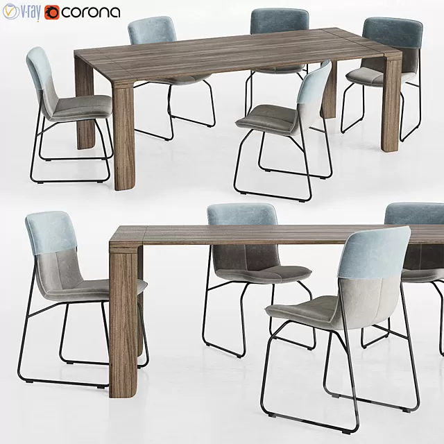 Furniture – Table and Chairs (Set) – 3D Models – 0152 Furniture – Table and Chairs (Set) – 3D Models – 0152