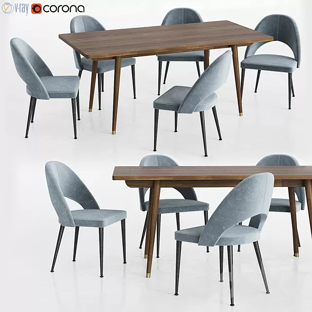 Furniture – Table and Chairs (Set) – 3D Models – 0153 Furniture – Table and Chairs (Set) – 3D Models – 0153