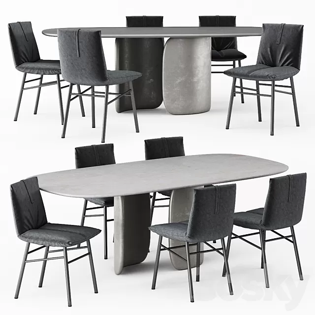 Furniture – Table and Chairs (Set) – 3D Models – 0157 Furniture – Table and Chairs (Set) – 3D Models – 0157