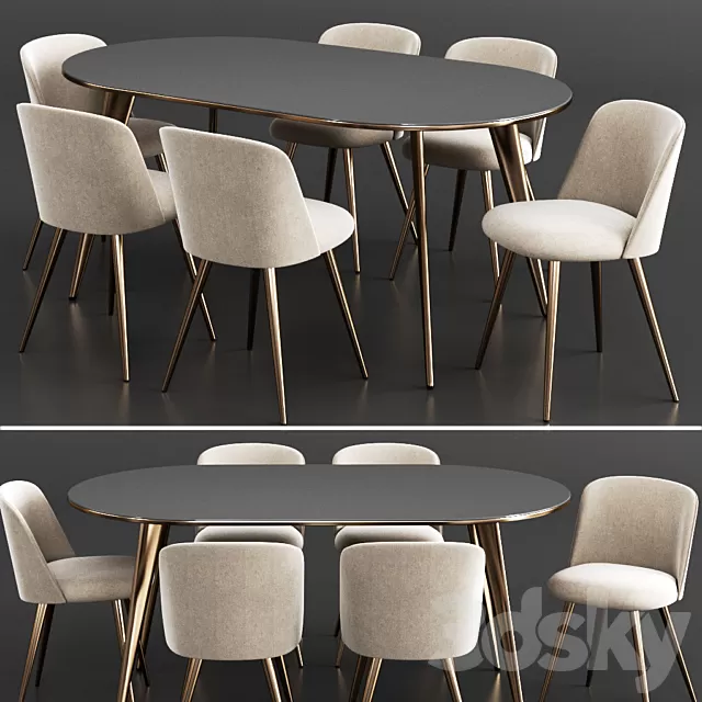 Furniture – Table and Chairs (Set) – 3D Models – 0160 Furniture – Table and Chairs (Set) – 3D Models – 0160
