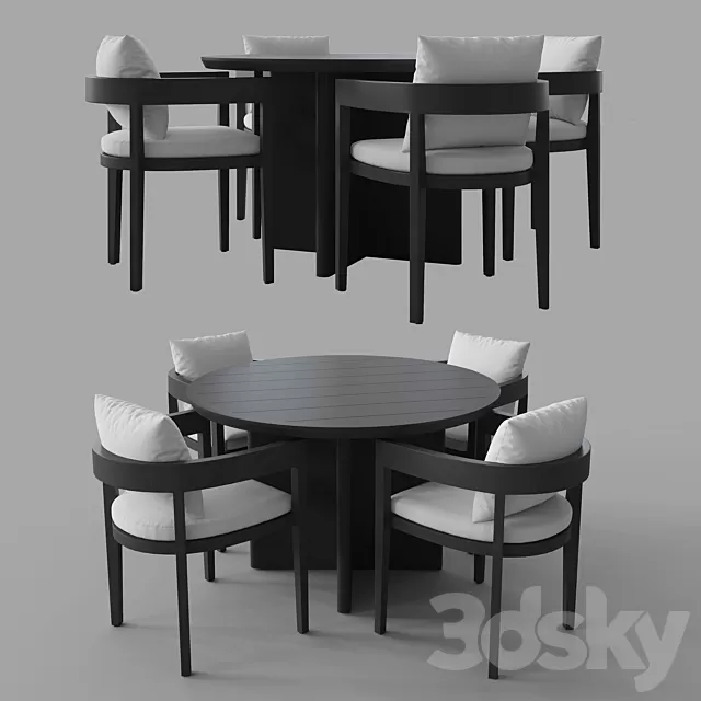 Furniture – Table and Chairs (Set) – 3D Models – 0163 Furniture – Table and Chairs (Set) – 3D Models – 0163