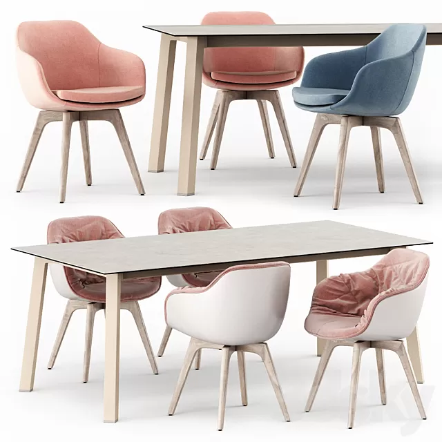 Furniture – Table and Chairs (Set) – 3D Models – 0166 Furniture – Table and Chairs (Set) – 3D Models – 0166