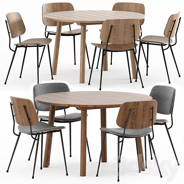 Furniture – Table and Chairs (Set) – 3D Models – 0175 Furniture – Table and Chairs (Set) – 3D Models – 0175