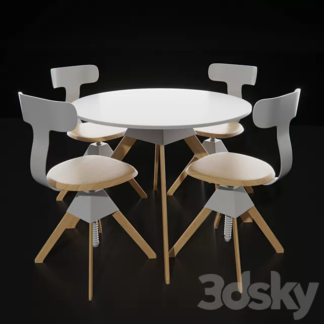 Furniture – Table and Chairs (Set) – 3D Models – 0176 Furniture – Table and Chairs (Set) – 3D Models – 0176