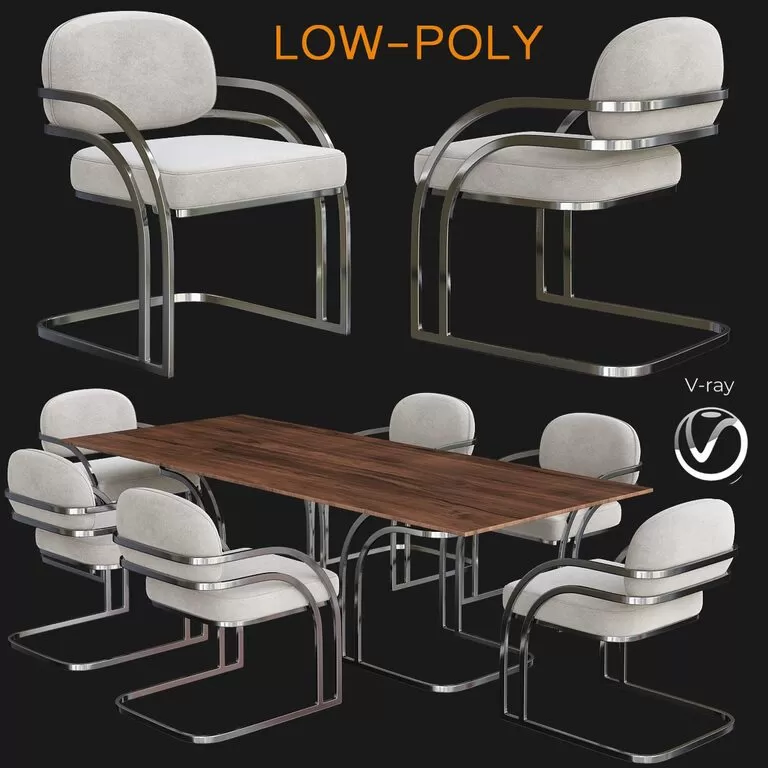 Furniture – Table and Chairs (Set) – 3D Models – 0183 Furniture – Table and Chairs (Set) – 3D Models – 0183