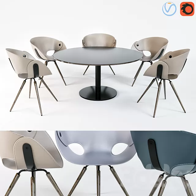 Furniture – Table and Chairs (Set) – 3D Models – 0184 Furniture – Table and Chairs (Set) – 3D Models – 0184