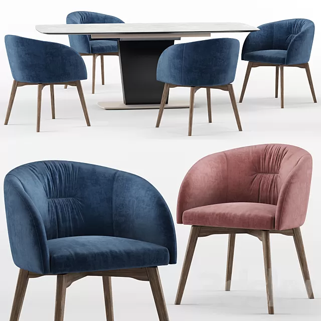 Furniture – Table and Chairs (Set) – 3D Models – 0185 Furniture – Table and Chairs (Set) – 3D Models – 0185