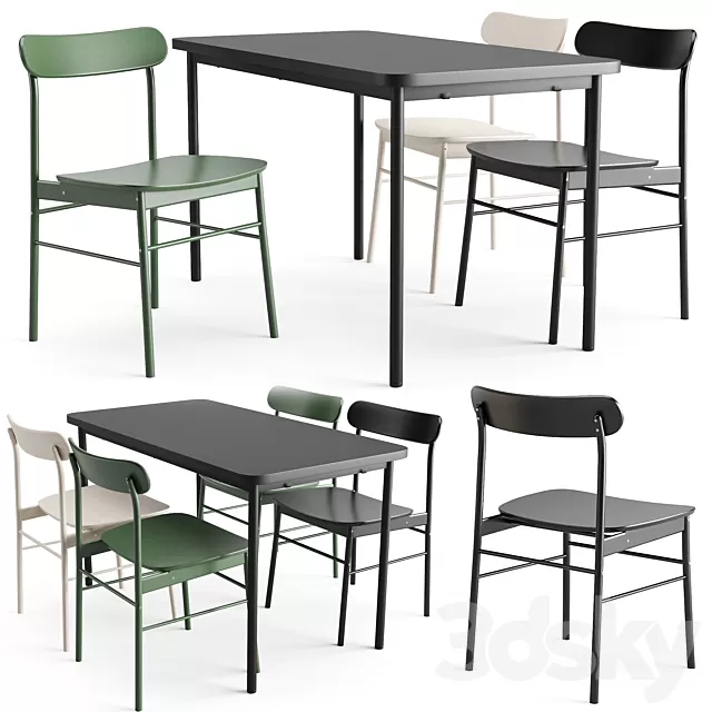 Furniture – Table and Chairs (Set) – 3D Models – 0188 Furniture – Table and Chairs (Set) – 3D Models – 0188
