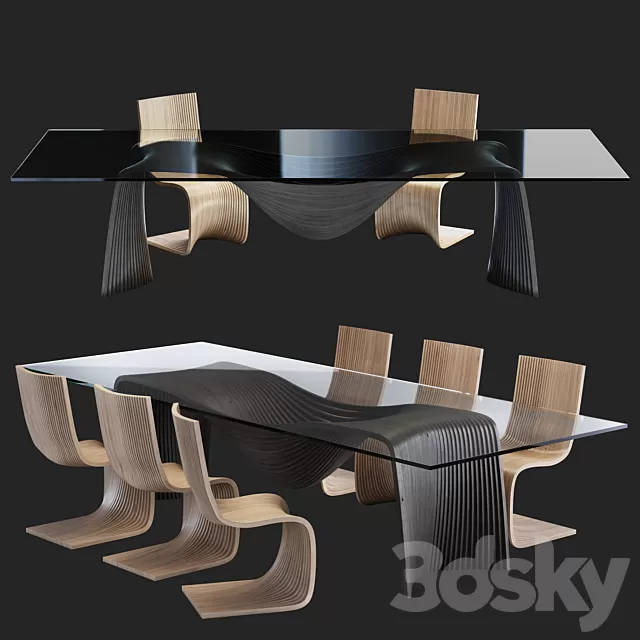 Furniture – Table and Chairs (Set) – 3D Models – 0190 Furniture – Table and Chairs (Set) – 3D Models – 0190
