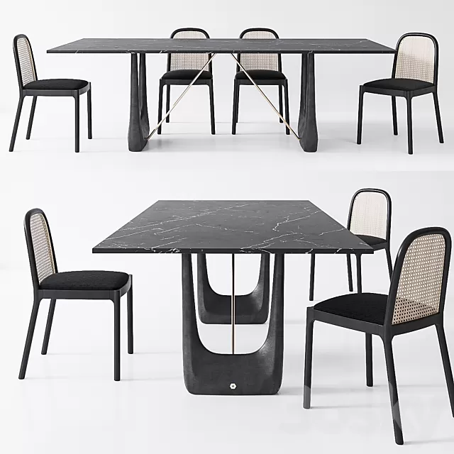 Furniture – Table and Chairs (Set) – 3D Models – 0196 Furniture – Table and Chairs (Set) – 3D Models – 0196