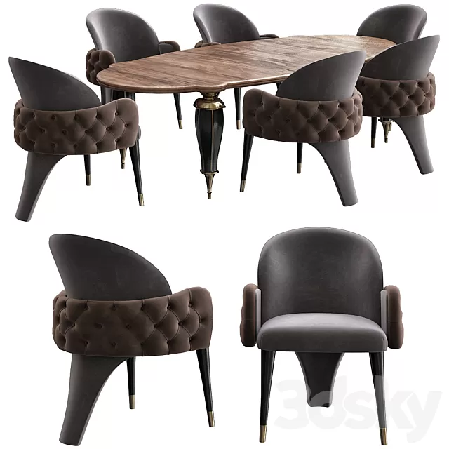 Furniture – Table and Chairs (Set) – 3D Models – 0200 Furniture – Table and Chairs (Set) – 3D Models – 0200