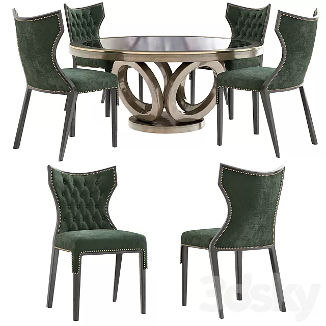 Furniture – Table and Chairs (Set) – 3D Models – 0202 Furniture – Table and Chairs (Set) – 3D Models – 0202