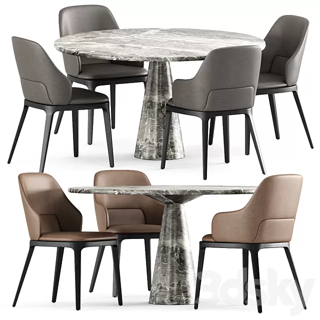 Furniture – Table and Chairs (Set) – 3D Models – 0209 Furniture – Table and Chairs (Set) – 3D Models – 0209