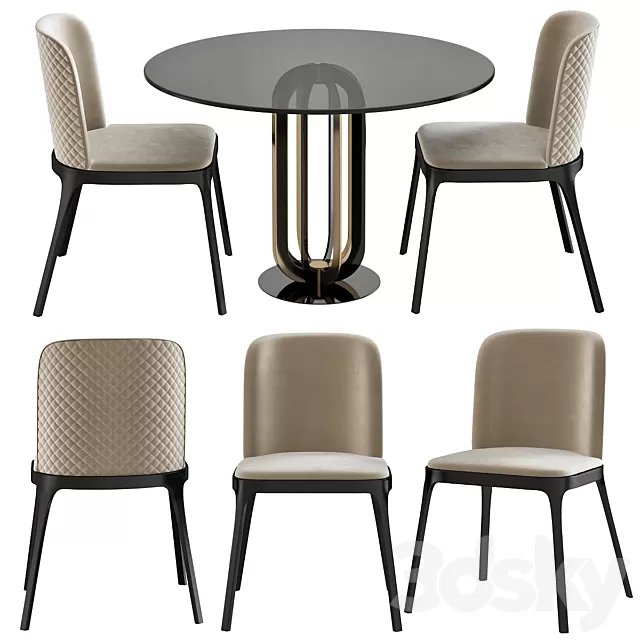 Furniture – Table and Chairs (Set) – 3D Models – 0215 Furniture – Table and Chairs (Set) – 3D Models – 0215