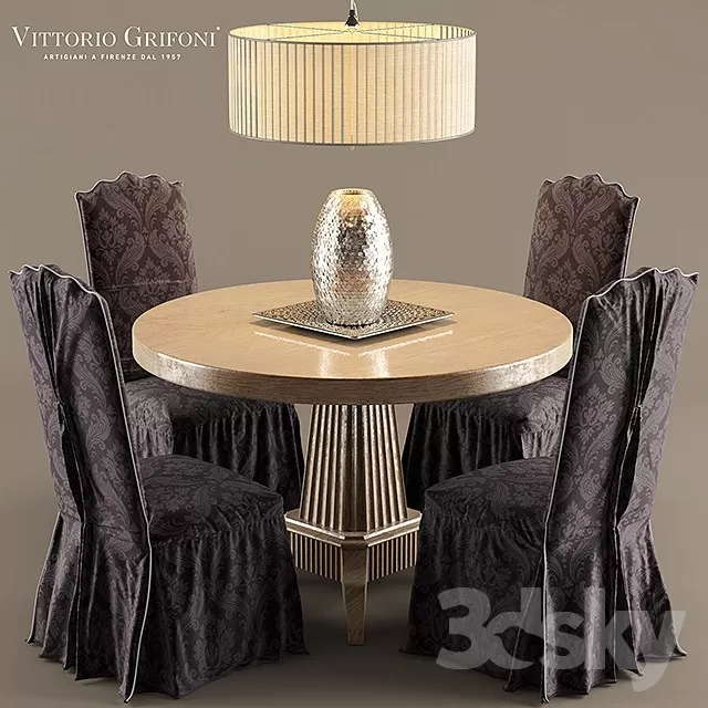 Furniture – Table and Chairs (Set) – 3D Models – 0239