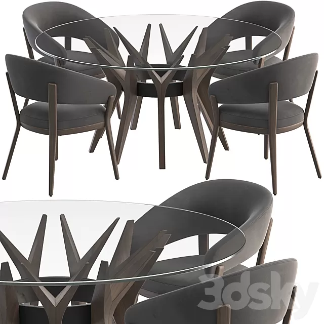 Furniture – Table and Chairs (Set) – 3D Models – 0253