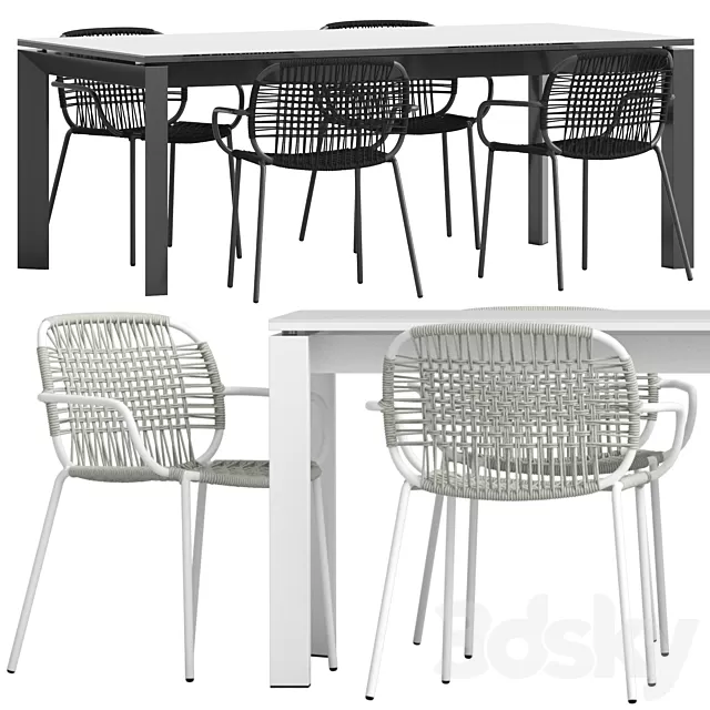 Furniture – Table and Chairs (Set) – 3D Models – 0260