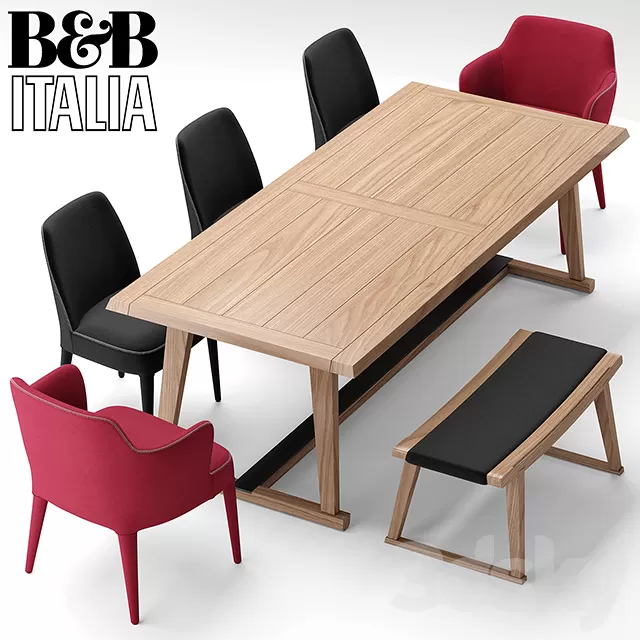 Furniture – Table and Chairs (Set) – 3D Models – 0288