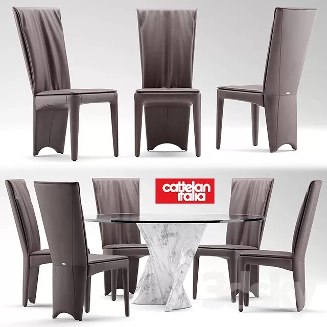 Furniture – Table and Chairs (Set) – 3D Models – 0295