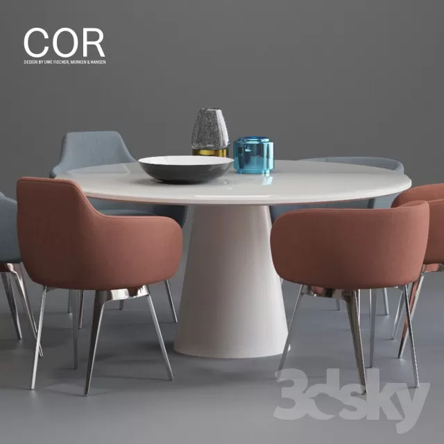Furniture – Table and Chairs (Set) – 3D Models – 0301
