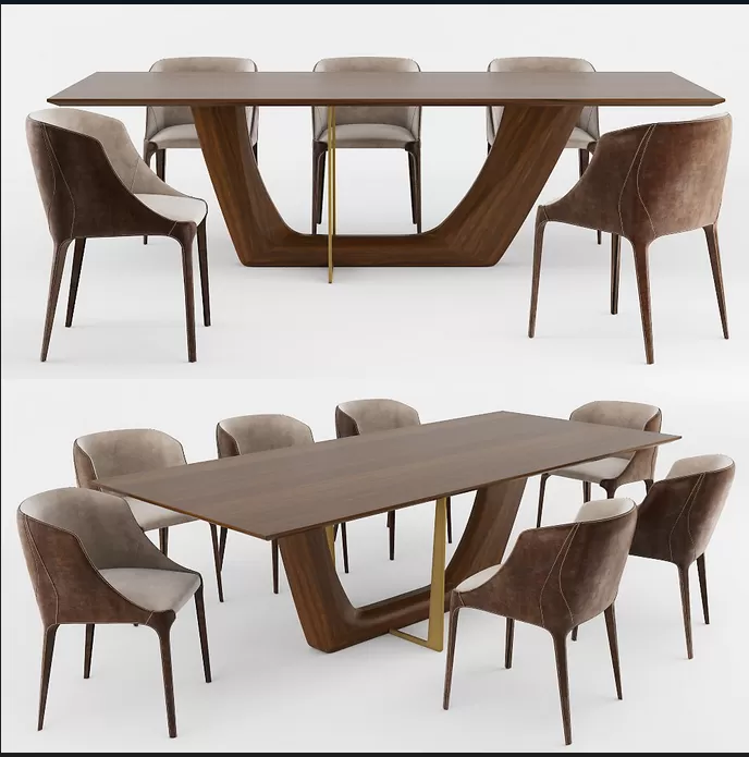 Furniture – Table and Chairs (Set) – 3D Models – 0304