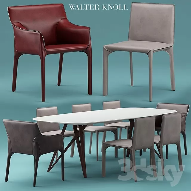 Furniture – Table and Chairs (Set) – 3D Models – 0307