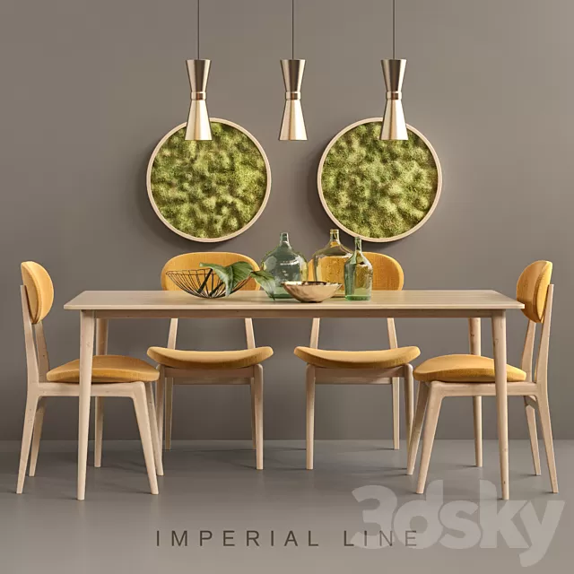 Furniture – Table and Chairs (Set) – 3D Models – 0316