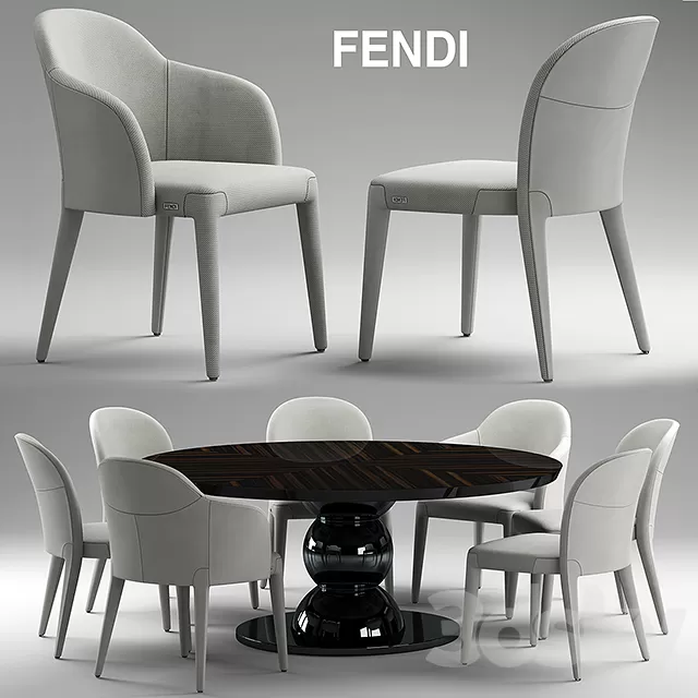 Furniture – Table and Chairs (Set) – 3D Models – 0329