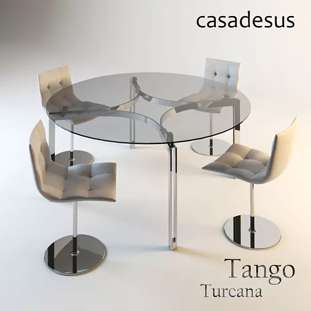 Furniture – Table and Chairs (Set) – 3D Models – 0378