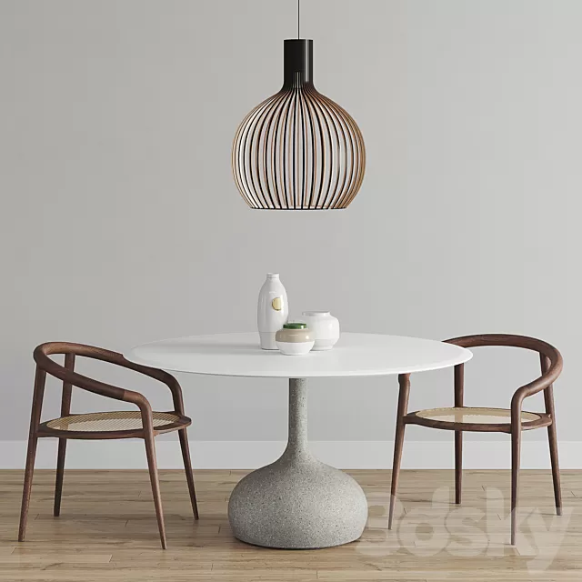 Furniture – Table and Chairs (Set) – 3D Models – Alias ​​Saen Round Table set