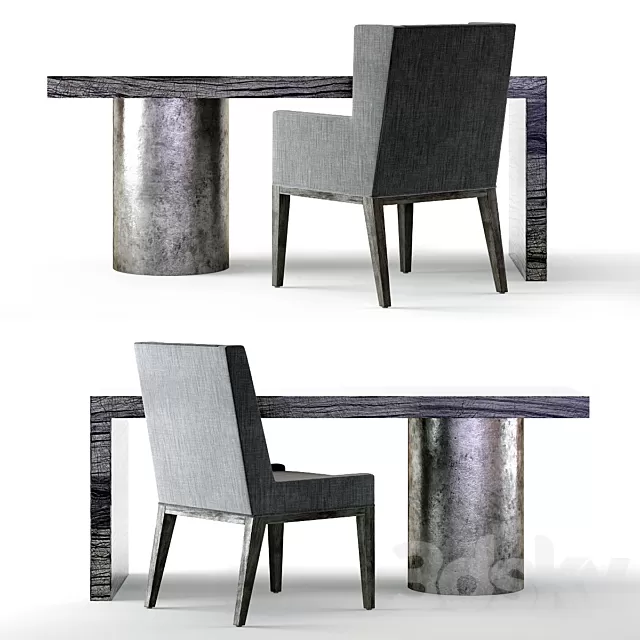 Furniture – Table and Chairs (Set) – 3D Models – Bernhardt Linea Home Office