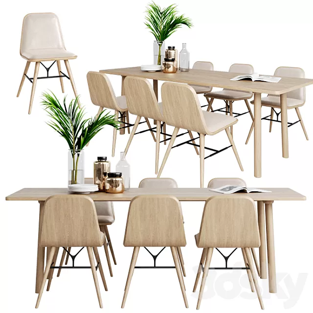 Furniture – Table and Chairs (Set) – 3D Models – Chair & table Taro by Fredericia Spine